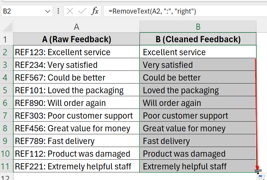 Make Custom VBA Function to Remove Specific Text from Cells