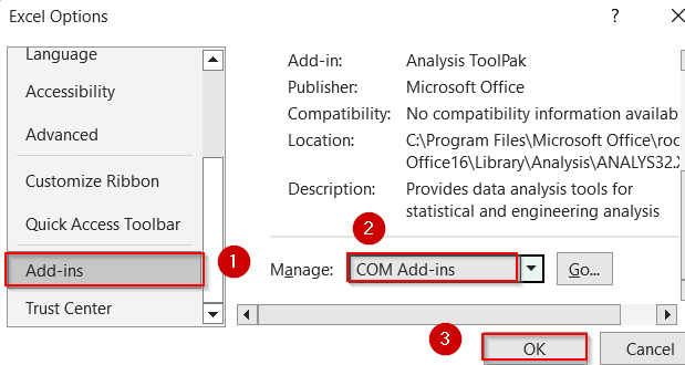 Open Excel in Safe Mode and Disable Problematic Add-ins