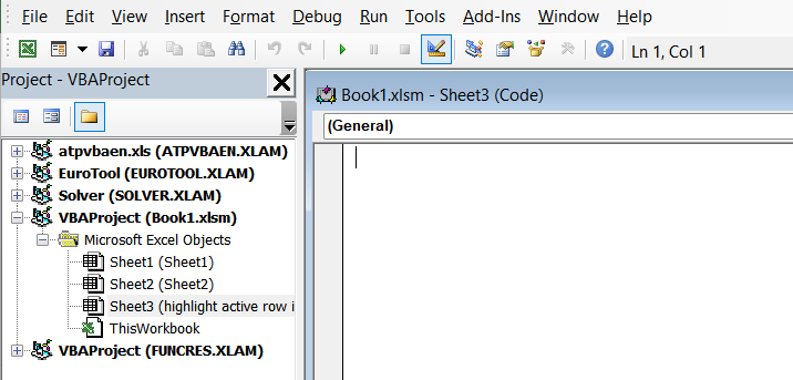 Combining Define Name, Conditional Formatting & VBA to Highlight Active Row in Excel