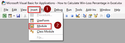 Automate the Win-Loss Calculation With a VBA Macro