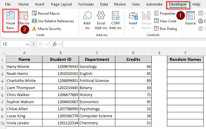 Shuffle Names with a Custom VBA Macro