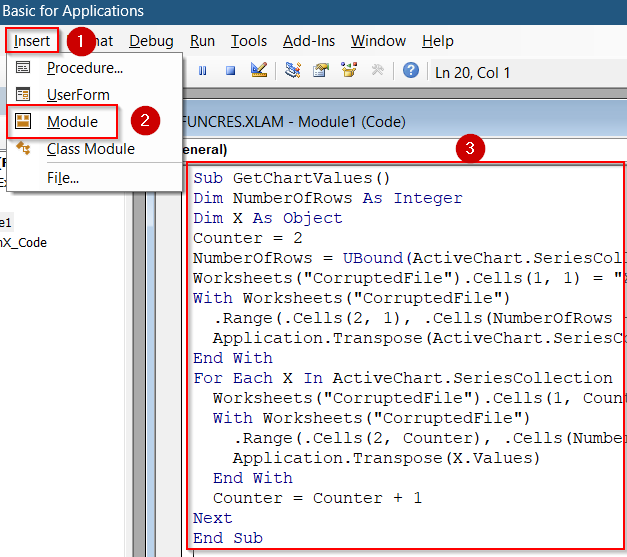 Extract Data and Recover Macros Using VBA in Corrupted Files