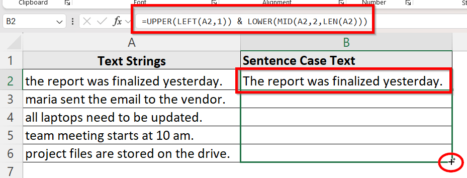 Use a Formula to Change Sentence Case in Excel