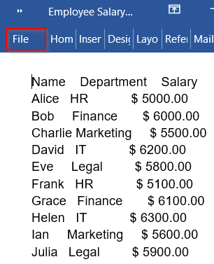 Convert Word to Excel Using Plain Text and Text/CSV Import