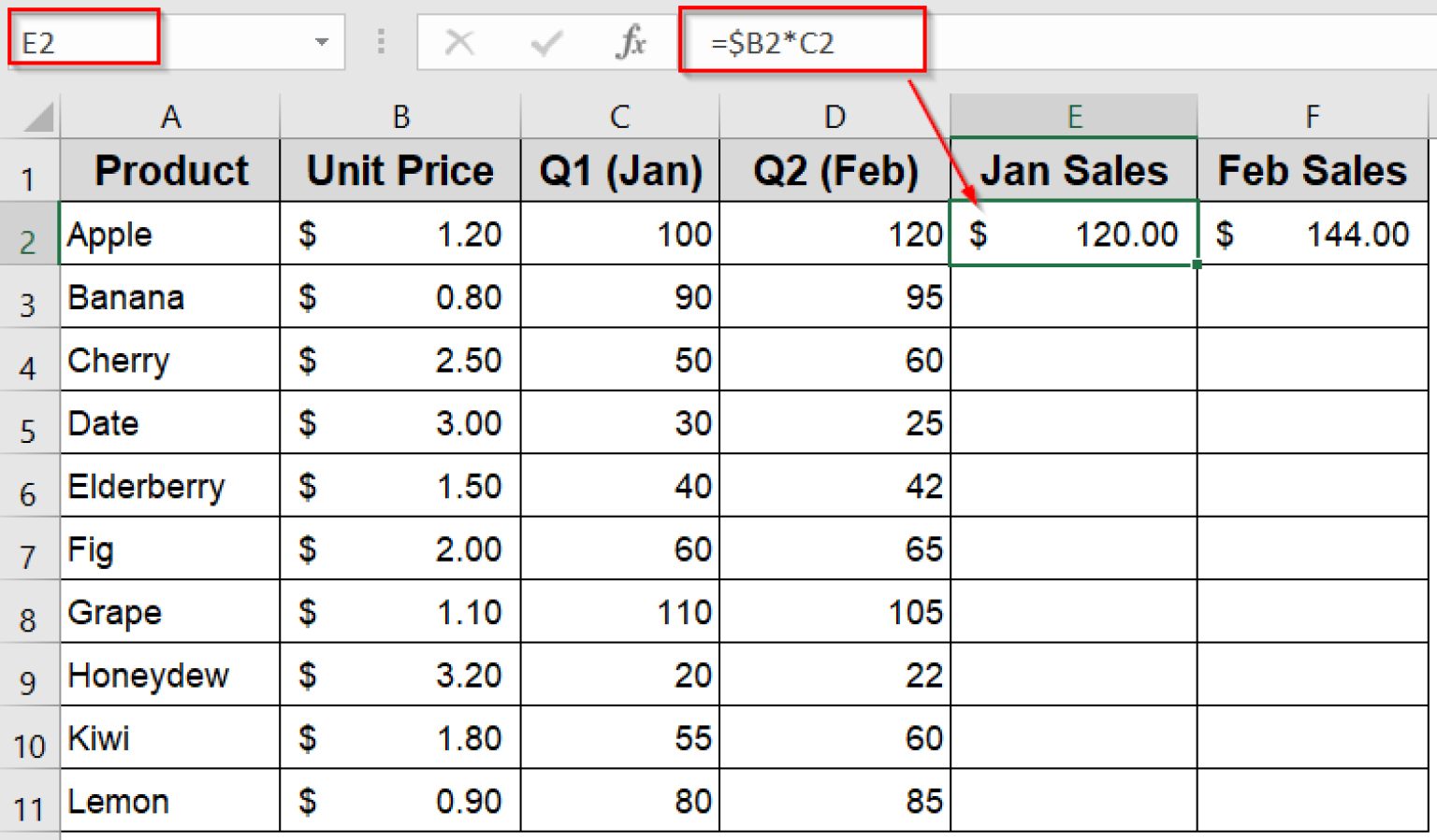 4 Useful Examples of Mixed Cell Reference in Excel - Excel Insider