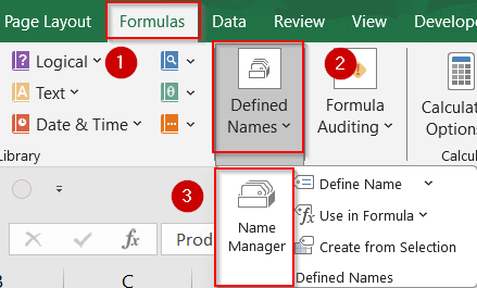 Steps to Edit Named Range Using Name Manager