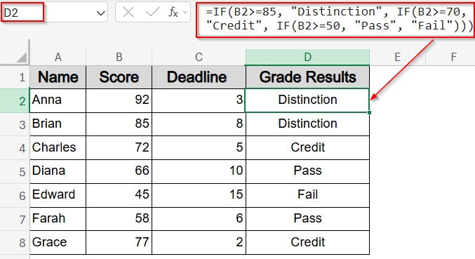 Set Up Three Conditions Using Nested IF Statements