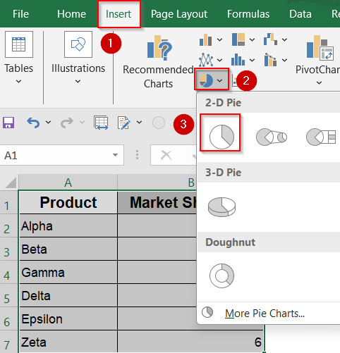 Steps to Rotate a Pie Chart in Excel
