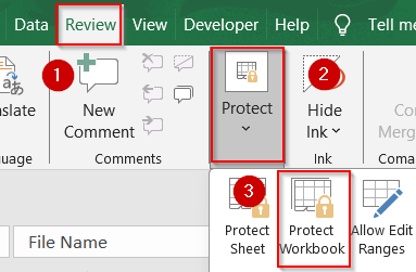 Hide the Sheet and Protect Workbook Structure