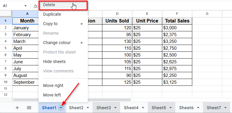 Delete Multiple Non-Adjacent Sheets In Google Sheets
