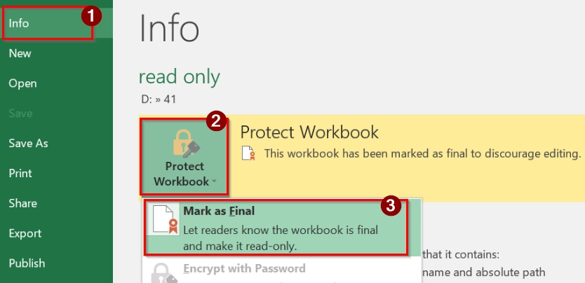 Remove “Mark as Final” Status to Disable Read-Only Mode