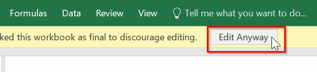 Remove “Mark as Final” Status to Disable Read-Only Mode