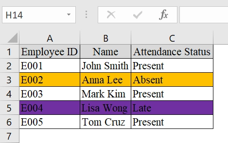 Highlight Entire Row Based on Cell Value Using Multiple Conditional Formatting