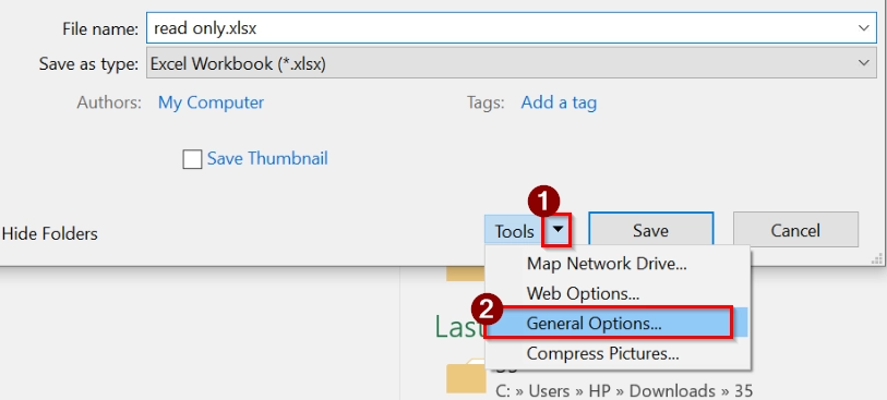 Use General Options to Remove Read-Only Recommended Status