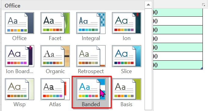 Apply a Built-in Theme to Change Theme Colors In Excel