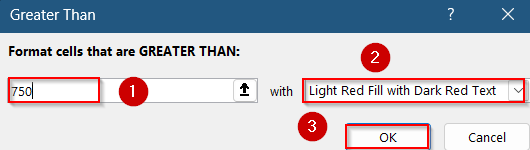 Highlight Values Greater Than a Set Limit