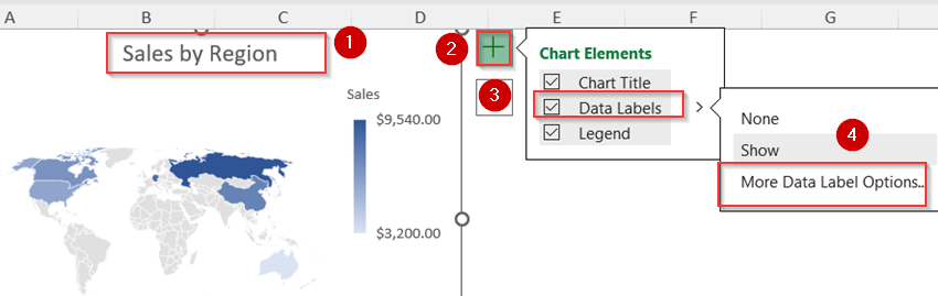 Use Excel’s Built-in Map Chart Feature