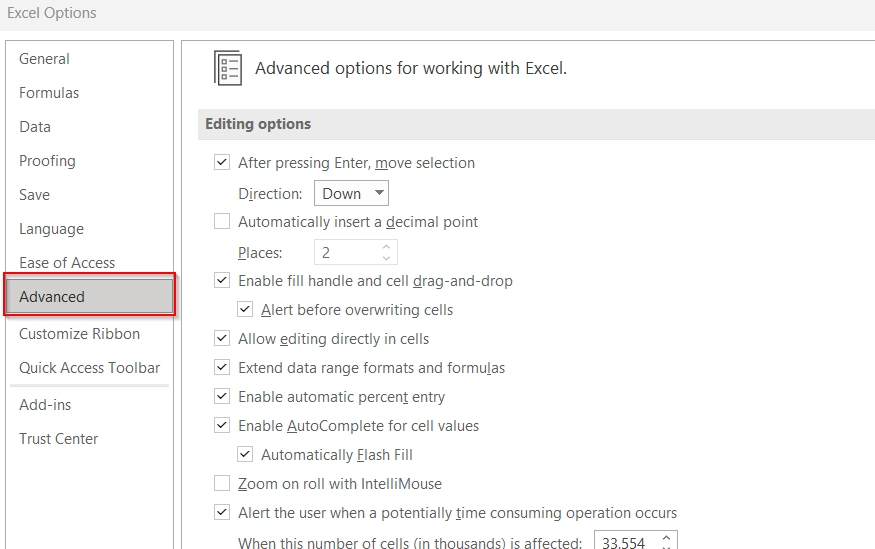 Enable Page Break Movements in Excel