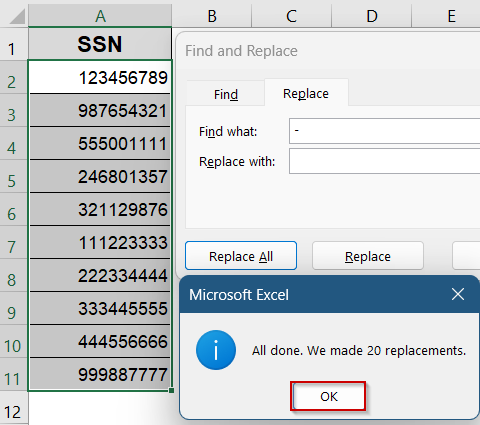 Use Find and Replace to Instantly Strip Dashes from SSNs