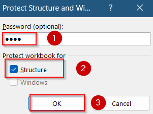 Hide the Sheet and Protect Workbook Structure