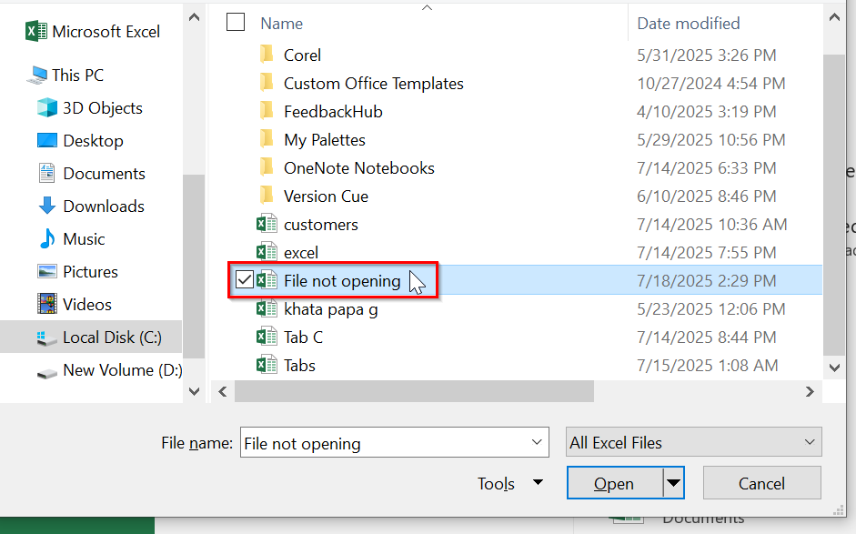 Use Excel’s “Open and Repair” Tool