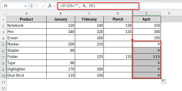 Using IF Function to Check Blank Cells with Zero