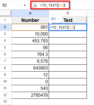 Using TO_TEXT Function