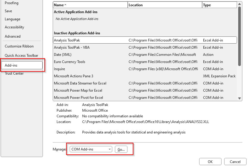 Disable Problematic Add-ins