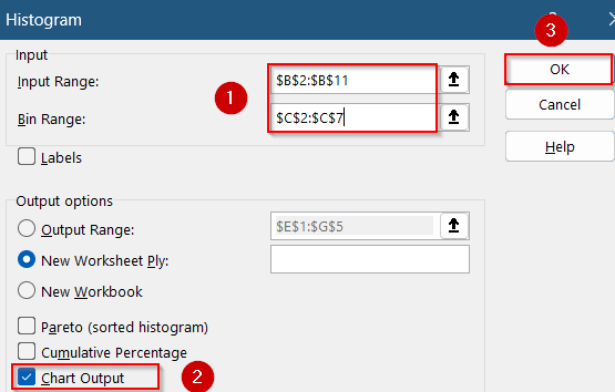 Use Correct Bin Range Format for Data Analysis Toolpak