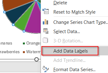 Steps to Create a Pie Chart in Excel with Words