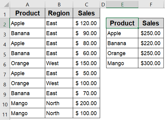 Use the Consolidate Tool to Summarize Duplicate Rows