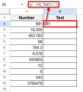 Using TO_TEXT Function