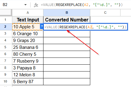 Applying REGEXREPLACE with VALUE Function