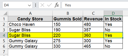 Using Conditional Formatting and VBA to Highlight Active Row in Excel