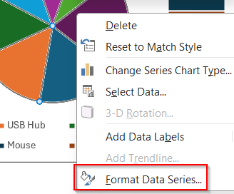 Steps to create a bar of pie chart in Excel