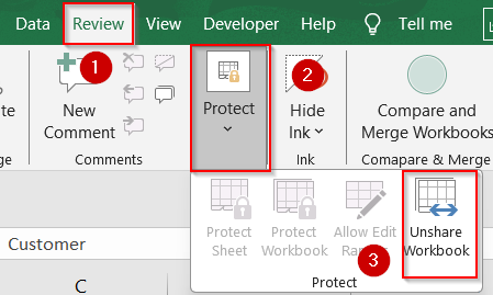 Disable Compatibility Mode to Access Unshare Workbook Feature