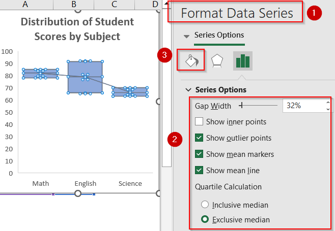 Use the Built-in Box and Whisker Chart Feature (Excel 2016 or Later)