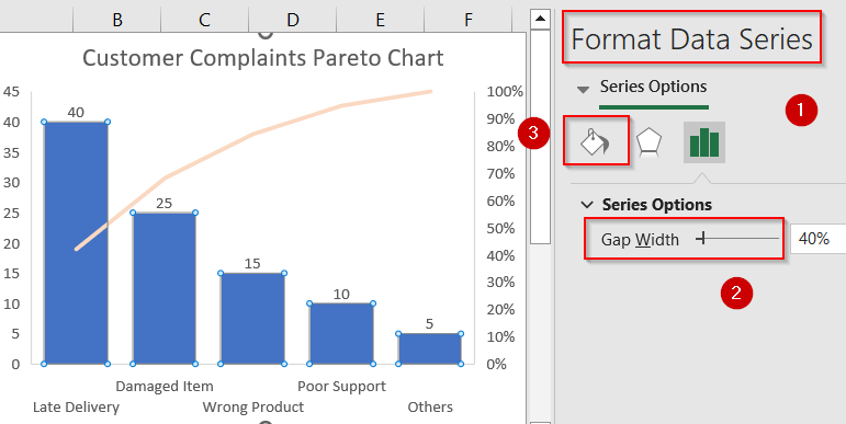 Create a Pareto Chart Using Excel’s Built-in Tool (Excel 2016+)