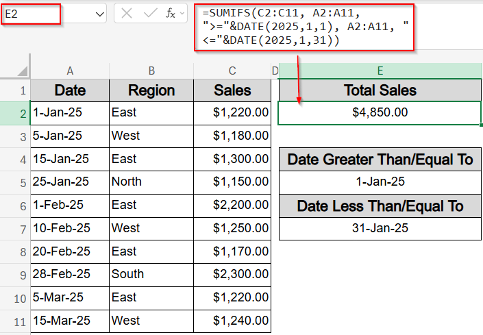 Insert SUMIFS Functions with Hardcoded DATE Values for Fixed Monthly Totals