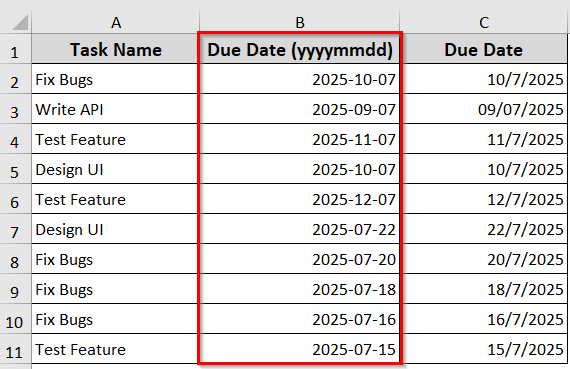 Using NumberFormat to Format Dates in Cells