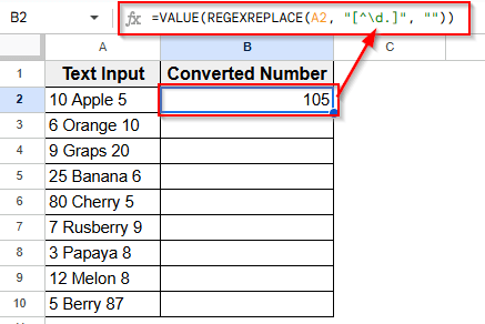 Applying REGEXREPLACE with VALUE Function