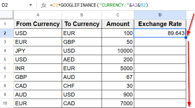 Using the GOOGLEFINANCE Function