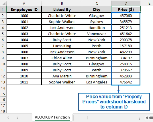 Use VLOOKUP Function to Transfer Data from Another Worksheet
