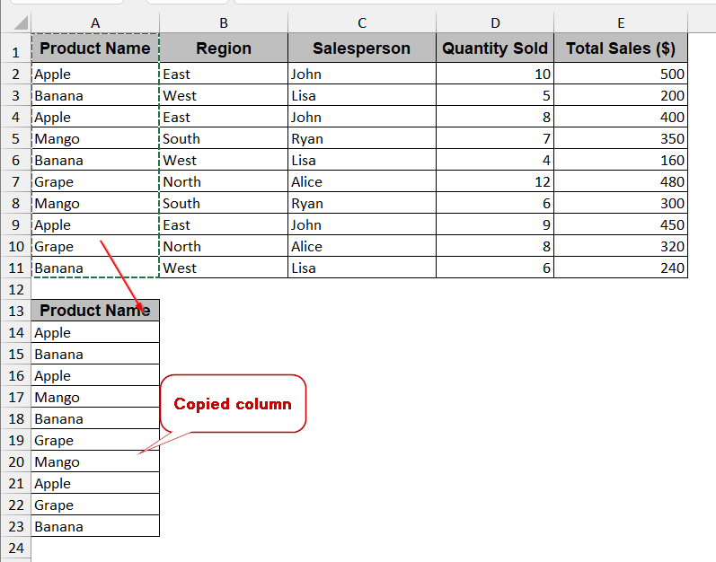 SUMIFS Function to Sum Based on Duplicate Entries