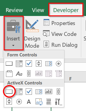 Add a Command Button (ActiveX Controls)