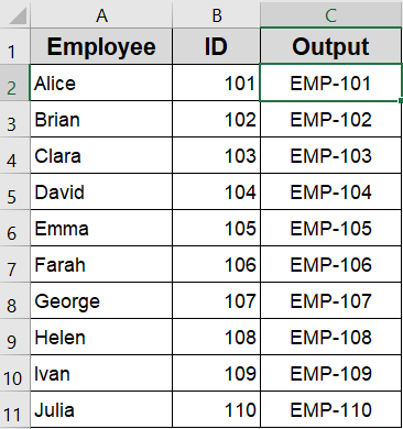 Add Text to the Beginning of a Cell with Flash Fill
