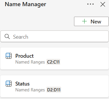 Set Up Named Ranges to Use with COUNTIFS Function