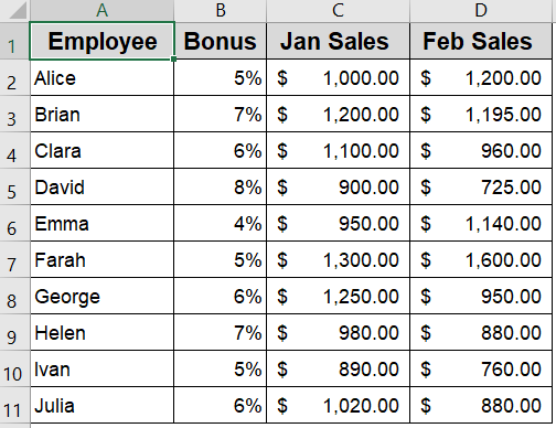 Example of Using Mixed Cell References to Calculate Total Pay with Bonus