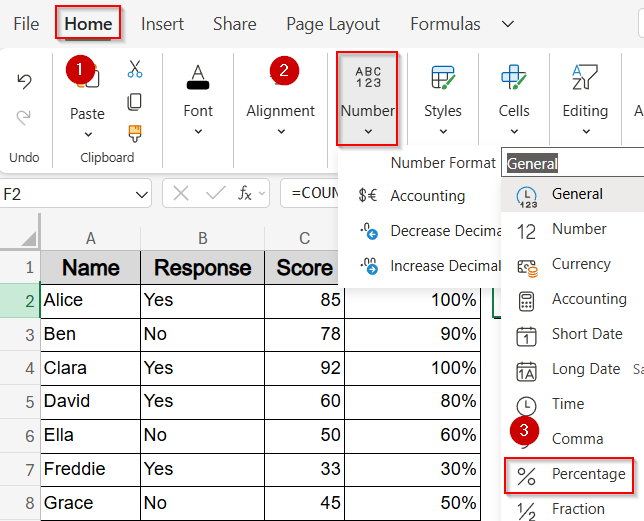 Set Up a Numeric Threshold to Calculate the Value of Percentage