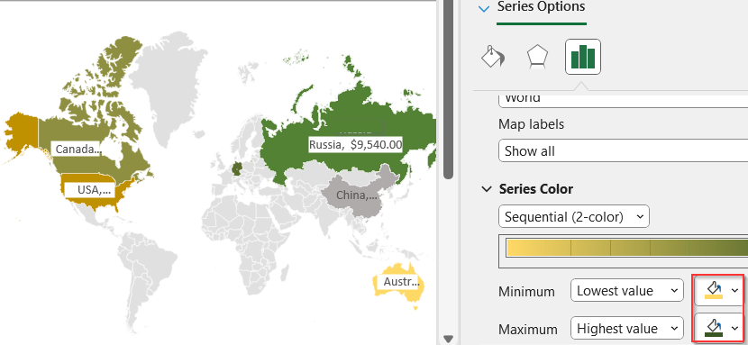 Use Excel’s Built-in Map Chart Feature